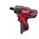 Шуруповерт акумуляторний 1/4'' HEX , M12 BD-0 (каркас, кліпса для ременя, картонне пакування) MILWAUKEE 4933441910