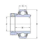 Підшипник JD нижнього валу зернового елеватора E30KRRB JD10384 SKF YEL206 2RF/VL065