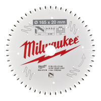 Диск пиляльний по алюмінію Alu PFTE , діаметр 165х20х2,2мм, 52 зуб. ACC MILWAUKEE 4932471296