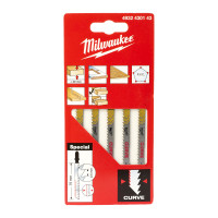 Полотна для лобзиків Curve , 75х2,5мм, (5шт), (деревина, фігурний різ) ACC MILWAUKEE 4932430143