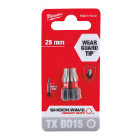 Біта SHOCKWAVE , TX BO15, 25мм, (2шт) ACC MILWAUKEE 4932471581
