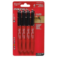 Набір маркерів для будмайданчика INKZALL , тонких чорних, (4шт) ACC MILWAUKEE 4932480551