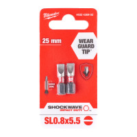 Біта SHOCKWAVE , SL0,8x5,5, 25мм, (2шт) (заміна на 4932500387) ACC MILWAUKEE 4932430902